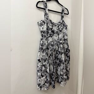 Talbots Black and White Sleeveless Sundress - 14P - New - cotton blend